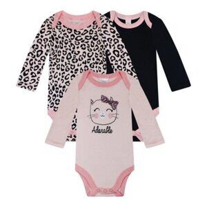 Baby Kiss Baby Girl Bodysuits  3-Pack  Long Sleeve 3-6 months